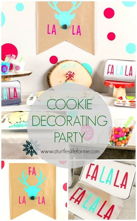 'tis the season for christmas treats. Christmas Cookie Decorating Party with Cricut | Cookie decorating party, Cookie decorating ...