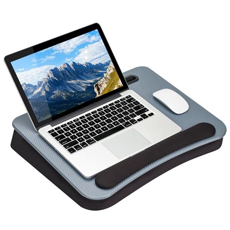 Lapgear Smart E Pro Lap Desk For Laptops And Tablets Silver Carbon