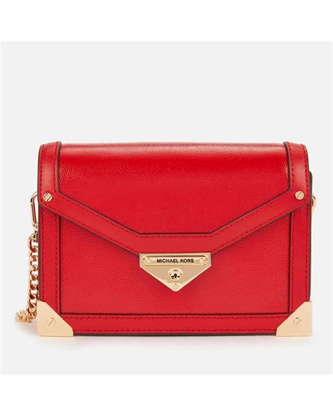 MICHAEL Michael Kors Leather Grace Small Trunk Cross Body Bag in Red - Lyst