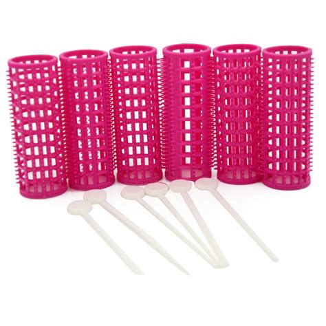 18pcsset 20mm Plastic Tooth Hair Roller With Fixed Pins Fluffy Layers