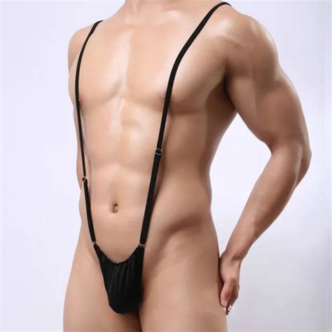 HOMMES SEXY MANKINI string JARRETELLE sous vêtement plage Déguisement Lingerie EUR