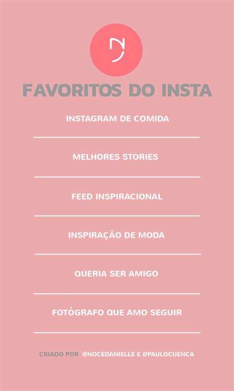 Insta Favs Listas Para Os Stories