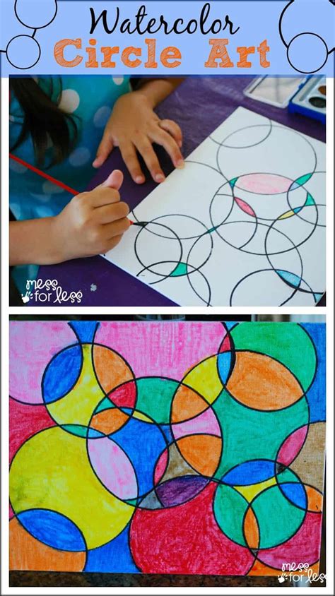 Crafts ideas by materials used, theme, and also trash to treasure crafts projects and coloring pages. Watercolor Circle Art - Mess for Less
