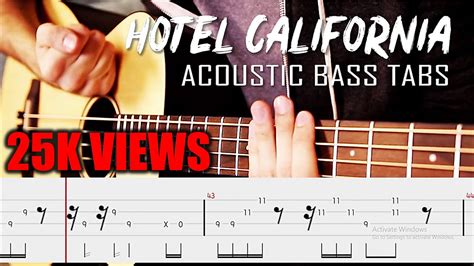 Eagles Hotel California Bass Tabs By Chamis Arts Youtube