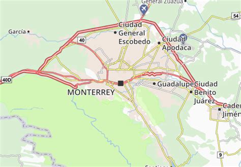 Mapa Michelin Monterrey Mapa Monterrey Viamichelin