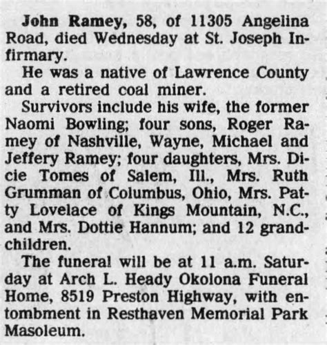 John Ramey Find A Grave Memorial