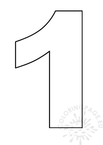 Cut Out Number 1 Free – Coloring Page