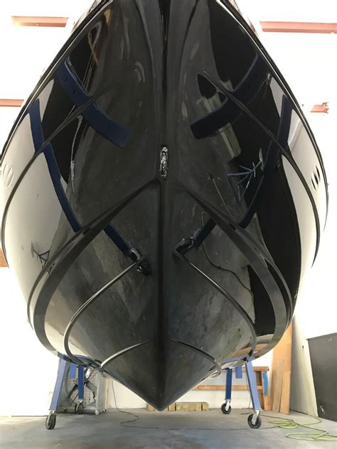 Yamaha 23 Awlgrip Black Brands Marine Services Custom Boat Paint Shop