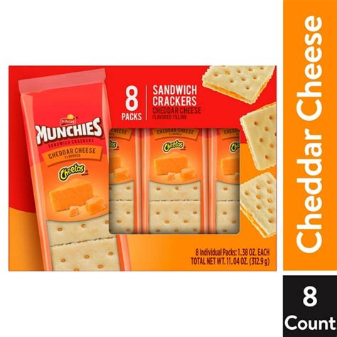 Munchies Cheetos Cheddar Cheese Sandwich Crackers 138 Oz 8 Count