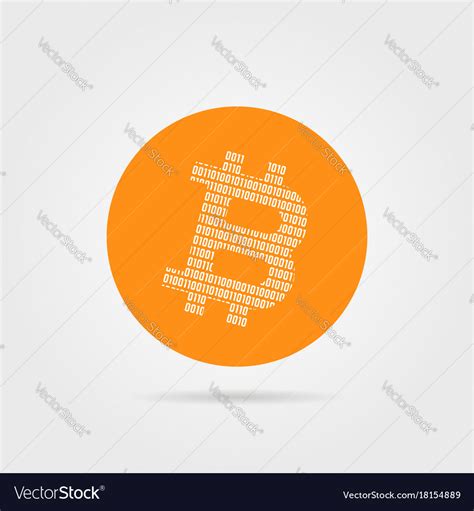 Orange Bitcoin Logo With Shadow Royalty Free Vector Image