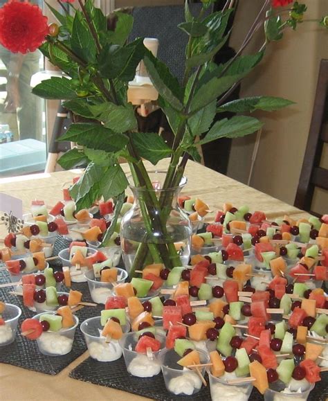 Whether entertaining a few friends, your family, or a crowd, a vegetable platter is a must have party food! Refreshing Summer Party Food Idea | Fruit kebabs, Fruit ...