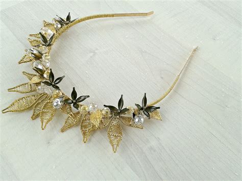 Gold Wedding Crown Baroque Crystal Head Piecegold Wedding Headpiece