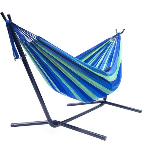 Sorbus Double Hammock With Steel Stand Two Person Adjustable Hammock