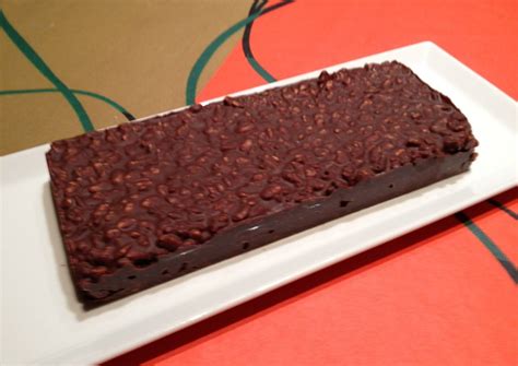 Turrón de chocolate con arroz inflado rice krispies Receta de