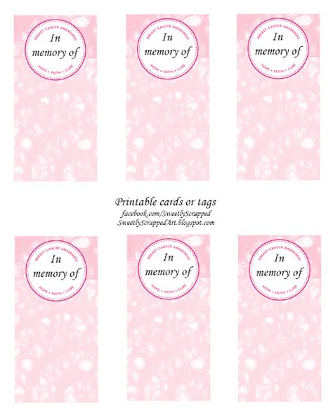 Sweetly Scrapped Breast Cancer Awareness Free Printables
