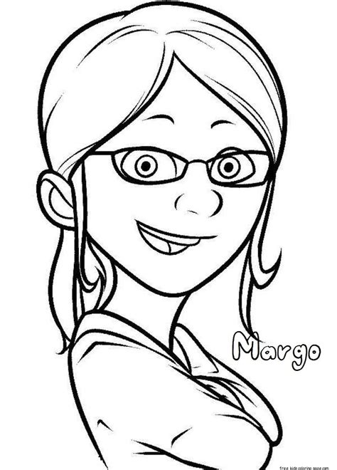 Despicable Me 2 Coloring Pages Margo Free Kids Coloring Pagefree Kids
