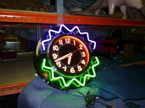 Large Neon Clock Obnoxious Antiques