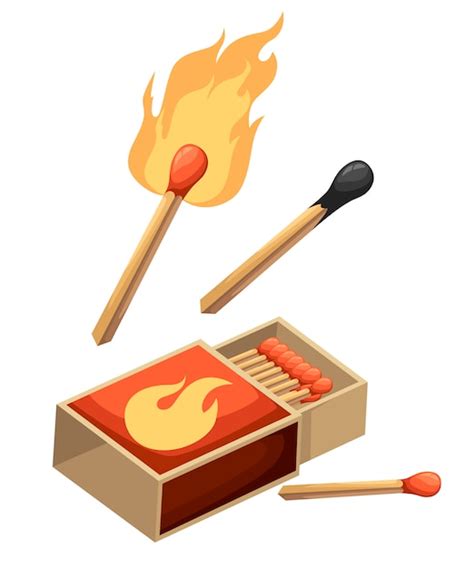 Premium Vector | Collection of matches. burning match with fire, opened ...