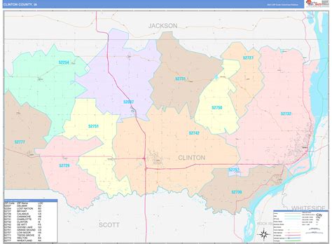 Clinton County Ia Wall Map Color Cast Style By Marketmaps