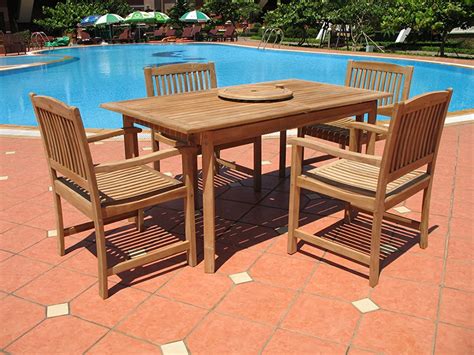 Vidaxl solid teak wood folding outdoor dining set 7 pieces garden dinner patio. 7pc Teak Wood Patio Dining Set