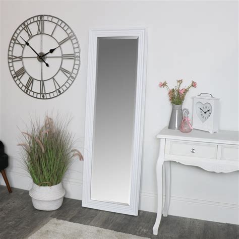 Tall White Full Length Mirror 52 X 160cm Flora Furniture