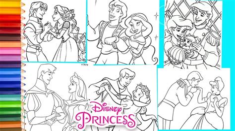 Download jasmine flower stock vectors. Coloring Disney Princes & Princesses Ariel Cinderella ...