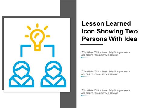 Lesson Learned Icon Showing Two Person With Idea Powerpoint