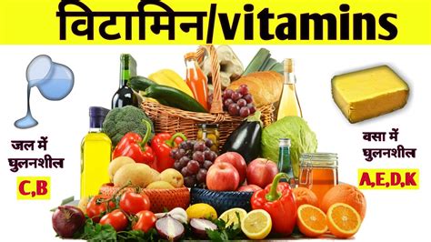 Vitamins And Deficiency Disease In Hindisources Of Vitamins Fat Soluble Water Soluble