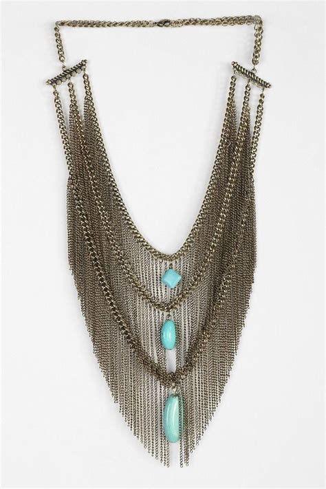 Turquoise Fringe Bib Necklace Necklace Jewelry Inspiration Turquoise