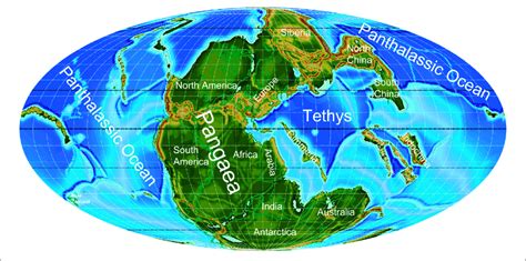 Palaeogeographic Map For The Late Permian Early Triassic 250 Ma