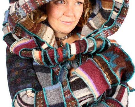 Recycled Sweater Coat Rainbow Kaleidoscope Swirl Tutorial Etsy