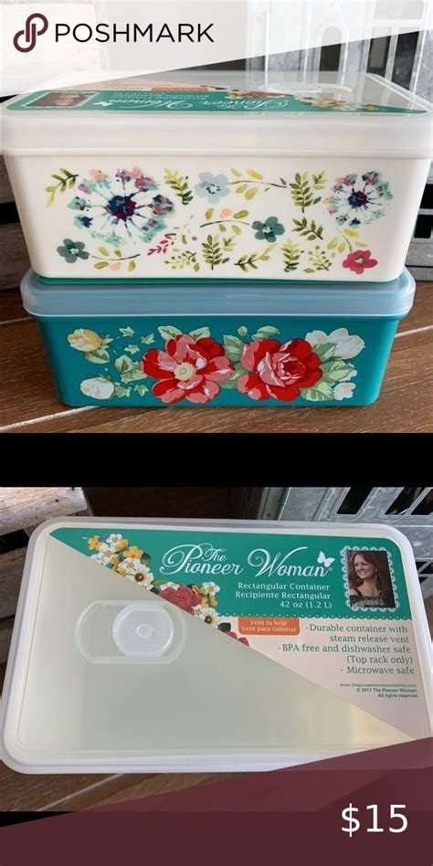 2 New Pioneer Woman Containers 42oz This is for 2 brand new pioneer Woman storage containers ...