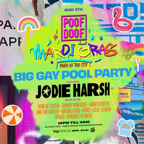 Poof Doof Sydney Mardi Gras Big Gay Pool Party Friday 4th March