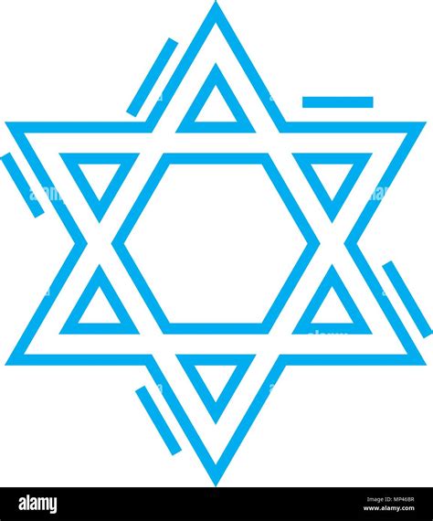 Símbolo Judío Icono Lineal Concepto Símbolo Judío Vector Línea Signo
