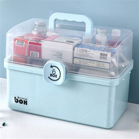 Majoz0 3 Layer Medicine Box Portable First Aid Kit Medical Box