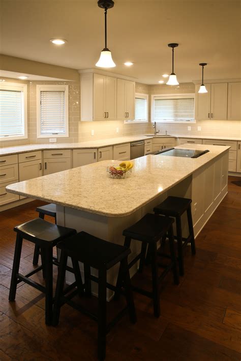 Expanded Kitchen Space And Added Island With Seating Kitchen Island