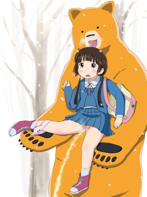 1girl 3 Amayadori Machi Assisted Peeing Bear Fundarikettari Kumamiko
