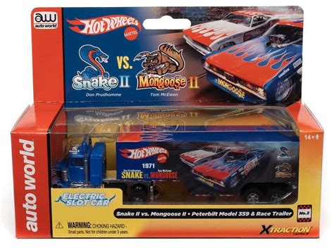 Auto World Set Sc371 Snake And Mongoose Flame Throwers Racing Rigs Ho