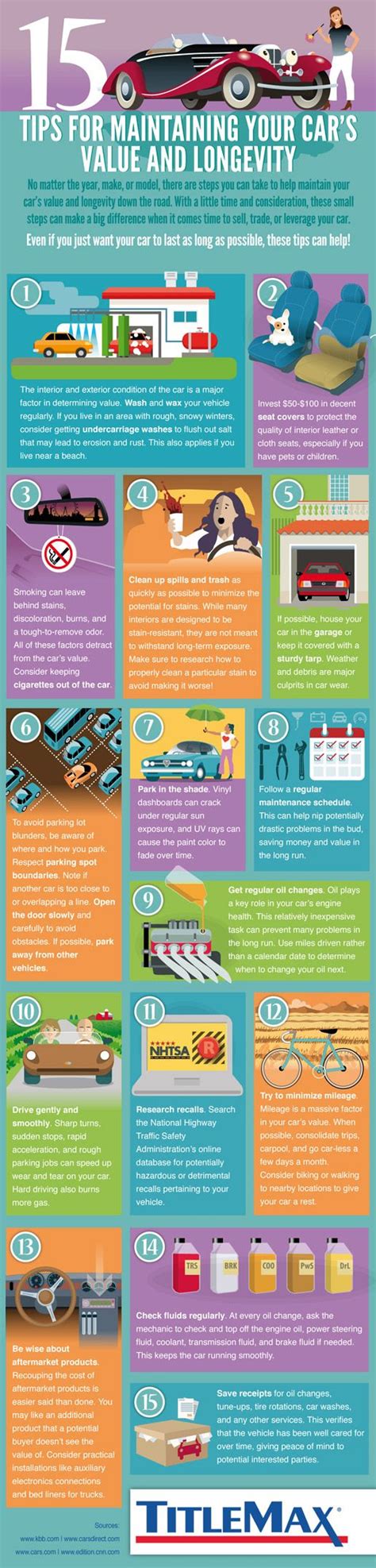 15 Tips For Maintaining Your Cars Value Infographic Car Buying