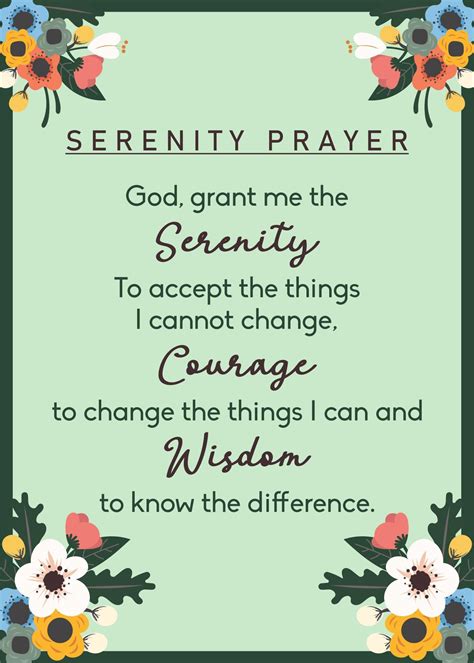 Serenity Prayer Printable Image Free Printable Word Searches