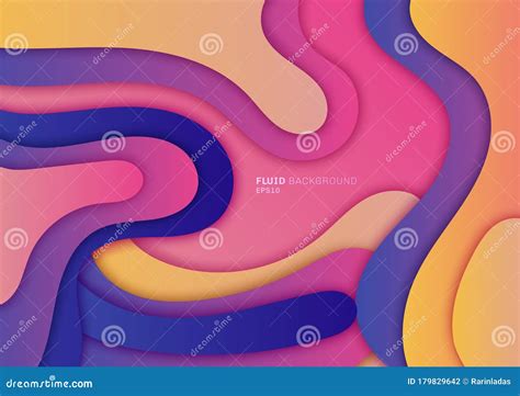 Abstract 3d Fluid Gradient Dynamic Shape With Shadow Vibrant Color