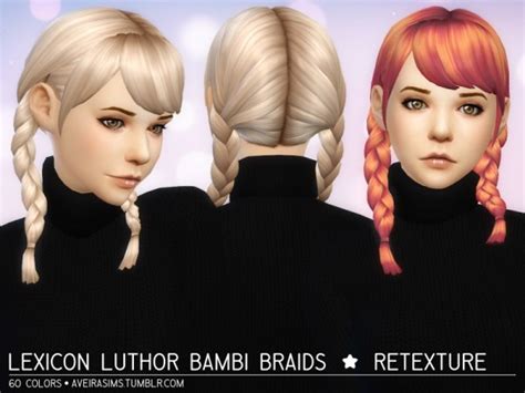 Sims 4 Hairs ~ Aveira Sims 4 Lexicon Luthor Bambi Braids Hair Retextured