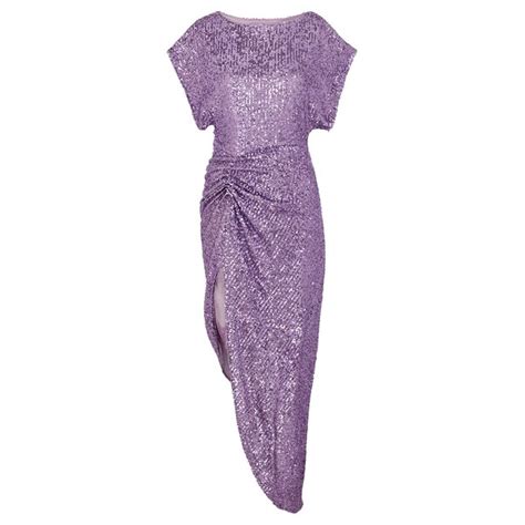 In The Mood For Love In The Mood For Love Bercot Ruched Sequin Midi Dress Purple Editorialist