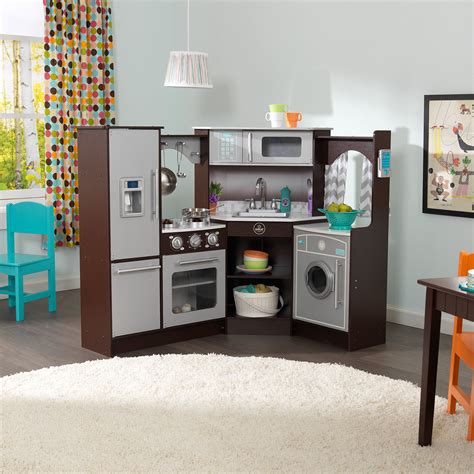 Kidkraft Ultimate Corner Play Kitchen With Lights And Sounds Espresso