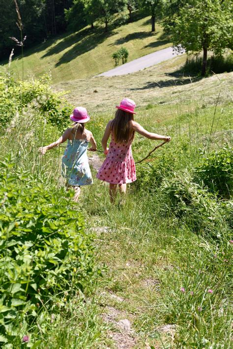 Free Images Grass Girl Hiking Hay Lawn Meadow Flower Walk