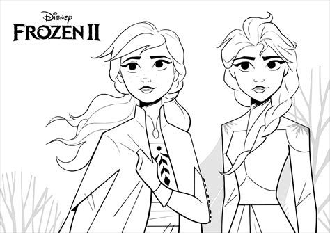 Frozen 2 Coloring Pages Forelsa And Anna Coloring Pag
