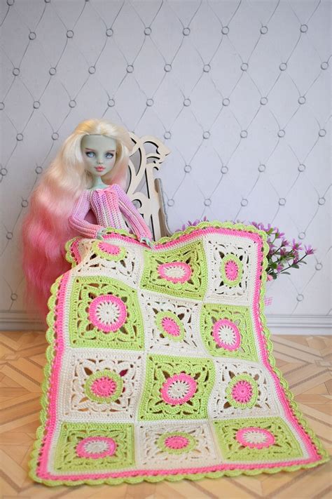 Mini Blanket Doll Blanket Handmade Crochet For Dolls Etsy