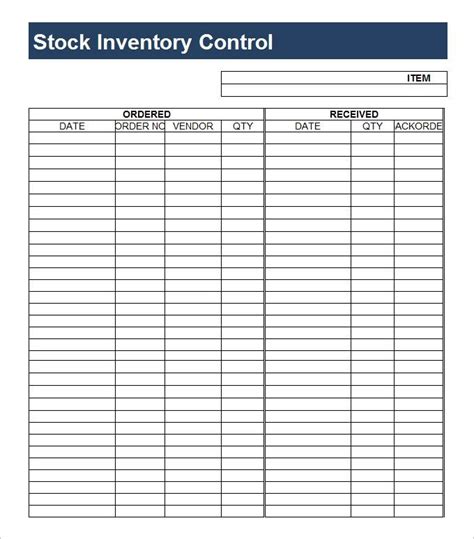 Inventory Control Sheet Templates 14 Free Xlsx Docs And Pdf