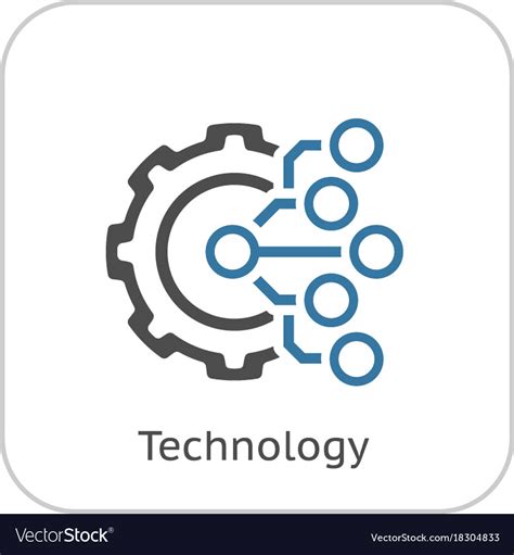 Technology Icon Gear And Electronic Digital Vector Image