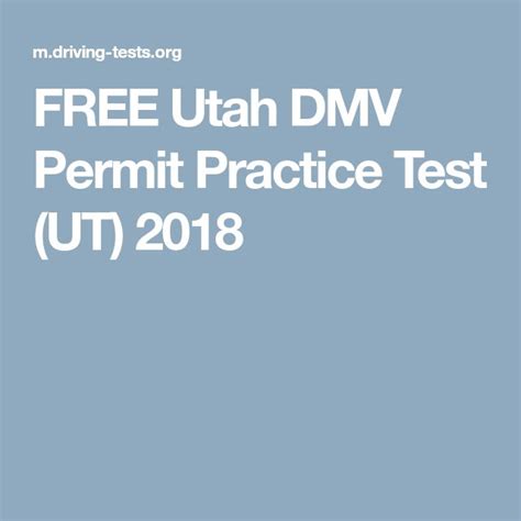 Free Utah Dmv Permit Practice Test Ut 2018 Practice Testing Dmv